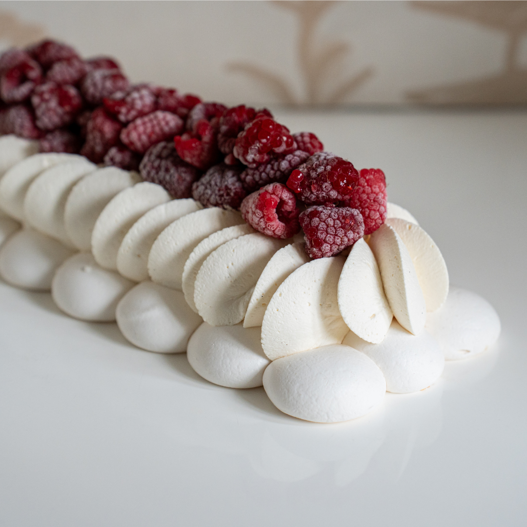 Pavlova con frambuesa