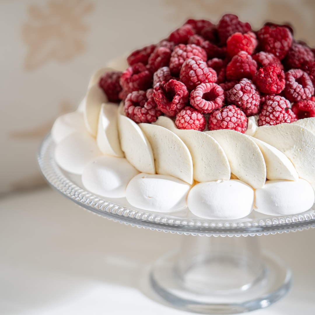 Pavlova con frambuesa