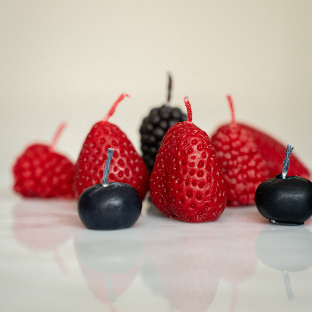 Pack 12 Velas Frutos Rojos