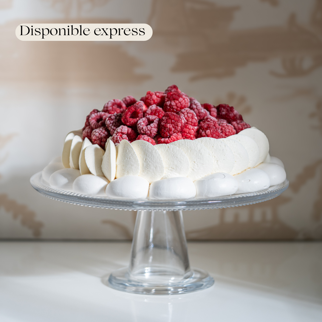 Pavlova con frambuesa