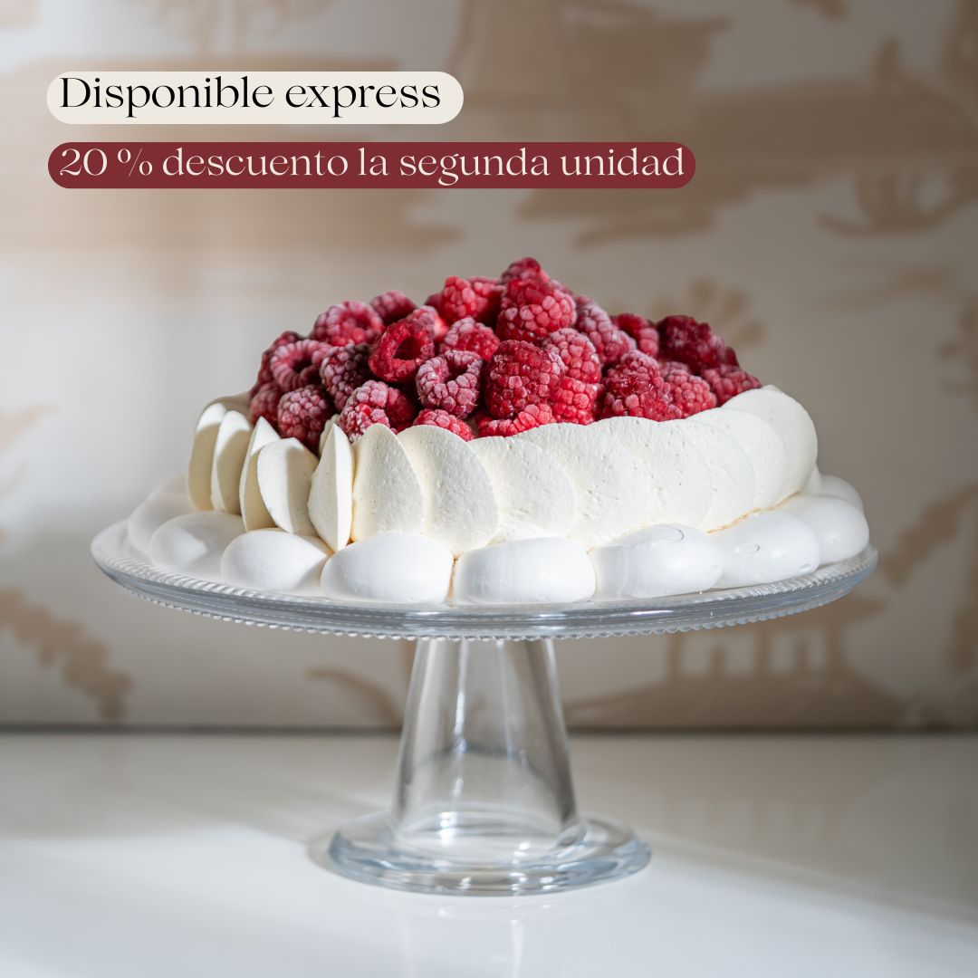 Pavlova con frambuesa